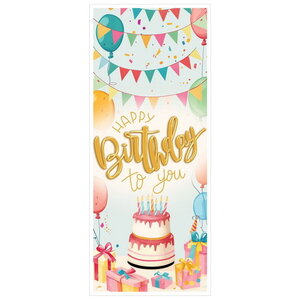 Deurposter Happy Birthday to you Op is Op
