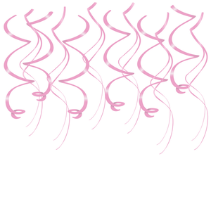 Hangdecoratie Swirls roze 12-delig