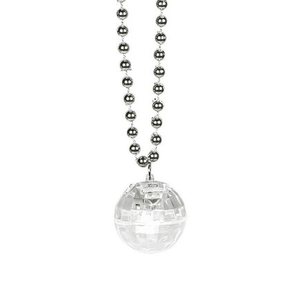 Discoballetje met LED verlichting aan ketting