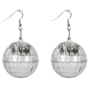 Oorbellen discoballetje met LED verlichting