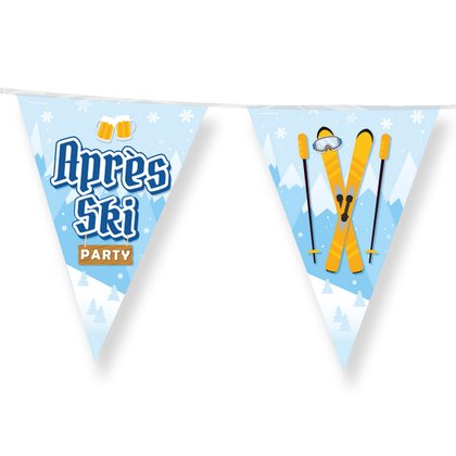 Vlaggenlijn Après Ski dubbelzijdig bedrukt 10m