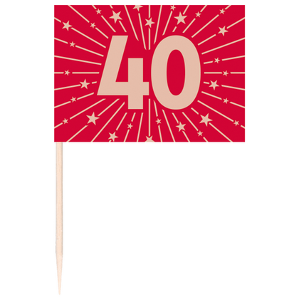 Prikkertjes 40 jaar robijn rood 50 stuks