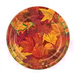 Gebaksbordjes met herfstbladeren Op is Op