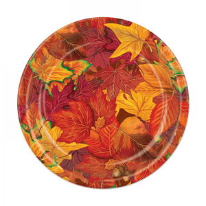 Gebaksbordjes met herfstbladeren