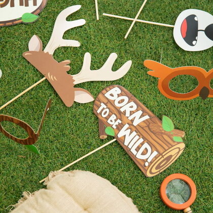 Foto fun attributen Bosdieren 9 stuks