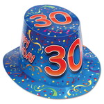 Hoed 30 jaar blauw Op is Op