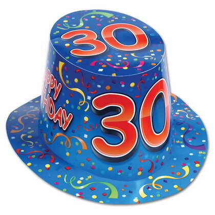 Hoed 30 jaar blauw