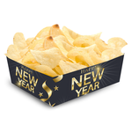 Chipsbakjes Happy New Year goud zwart 12 stuks