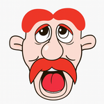 Snor Comedy met wenkbrauwen rood Op is Op