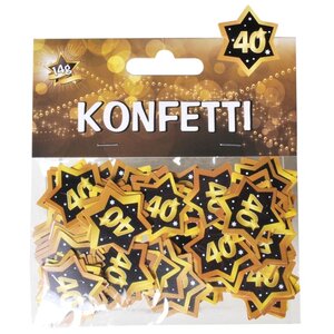 Confetti 40 jaar goud zwart star 14 gram Op is Op