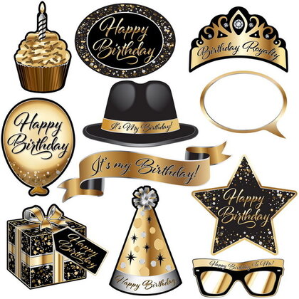 Foto Fun attributen Happy Birthday 11-delig