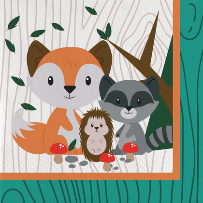 Servetten Bosdieren 33cm x 33cm 20 stuks