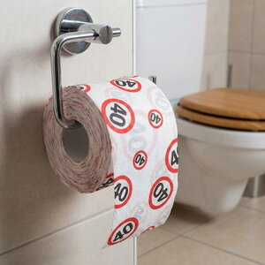 Toiletpapier 40 jaar verkeersbord