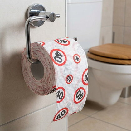 Toiletpapier 40 jaar verkeersbord