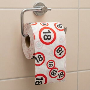 Toiletpapier 18 jaar verkeersbord