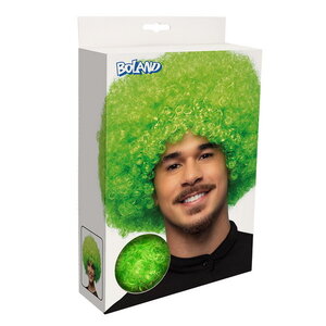 Pruik afro disco groen luxe Op is Op