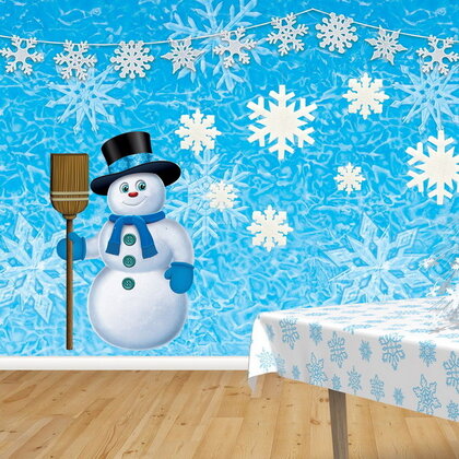 Decoratie sneeuwpop met hoed groot