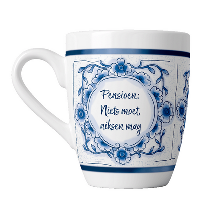 Mok Pensioen Delfts blauw