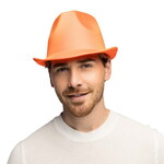 Hoedje neon oranje Op is Op