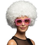 Pruik afro met krullen wit Op is Op