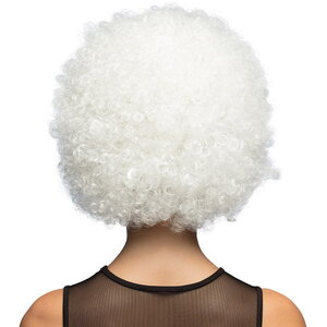Pruik afro met krullen wit