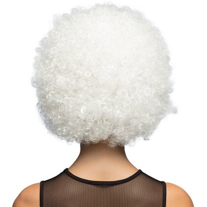 Pruik afro met krullen wit