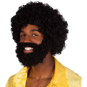 Pruik Rufus met snor en baard