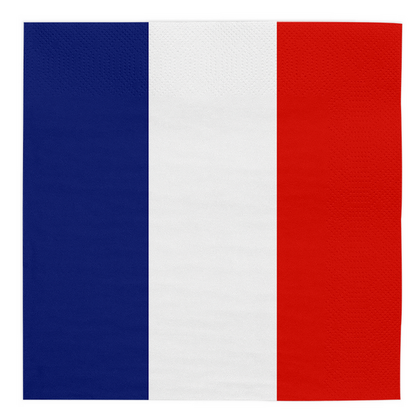 Servetten Frankrijk blauw wit rood 20 stuks