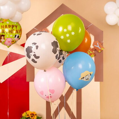 Ballonnen boerderij figuren 6 stuks