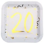 Bordjes 20 jaar stijlvol goud wit 10 stuks Op is Op