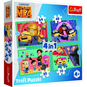 Puzzels Minions 4 stuks Op is Op