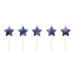 Kaarsjes Space Stars 5 stuks