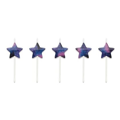 Kaarsjes Space Stars 5 stuks