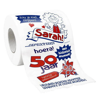 Toiletpapier Sarah Hoera 50 jaar