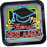 Deurbord Hoera Geslaagd NEON Op is Op