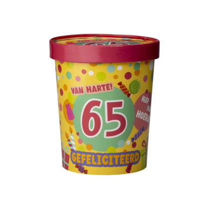 Candy Surprise bucket 65 jaar Op is Op