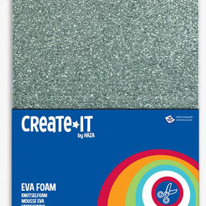 Knutsel foam glitter A4 formaat 4 stuks Op is Op