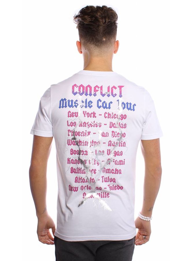 Conflict T-Shirt Muscle Cars Weiß