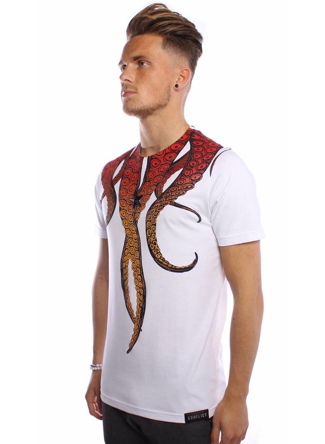 Conflict T-Shirt Octopus White