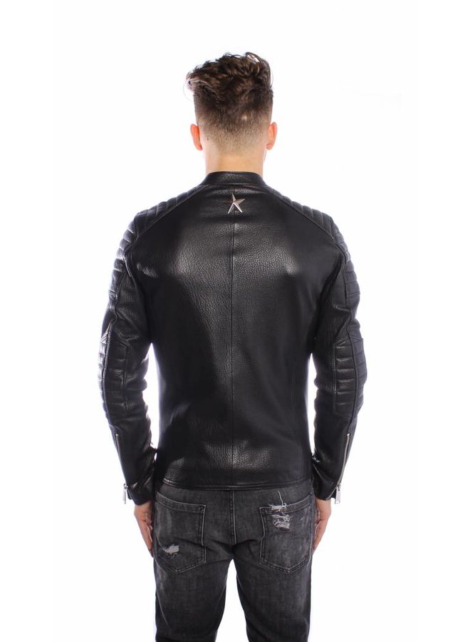 Conflict Leater Jacket Slim Black