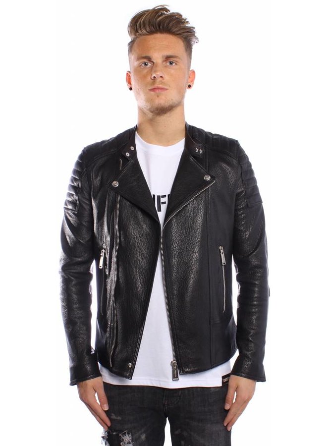 Conflict Leater Jacket Slim Black