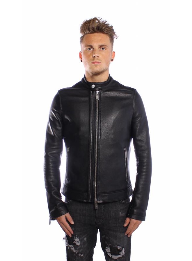 Conflict Leater Jacket Biker Black