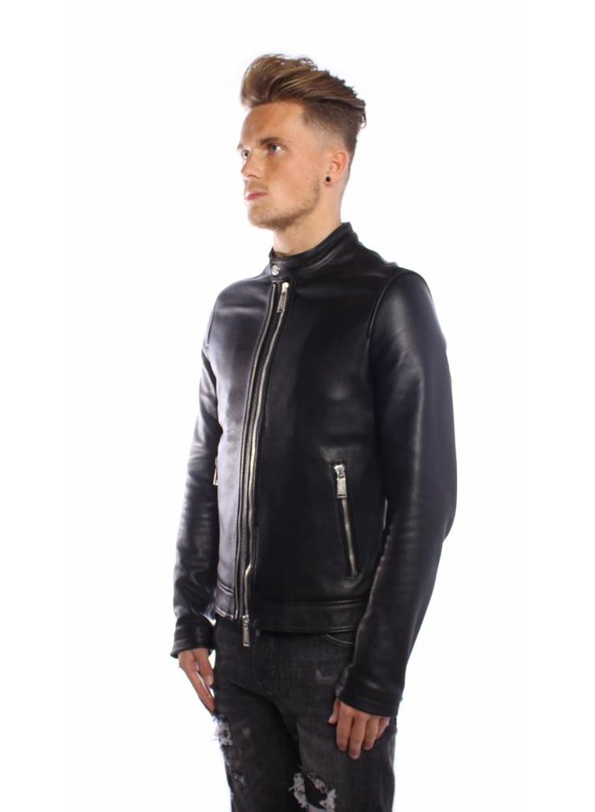 Conflict Leater Jacket Biker Black