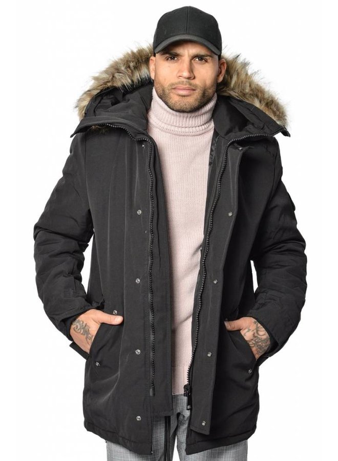 YCLO Torben Parka Black (Faux Fur)