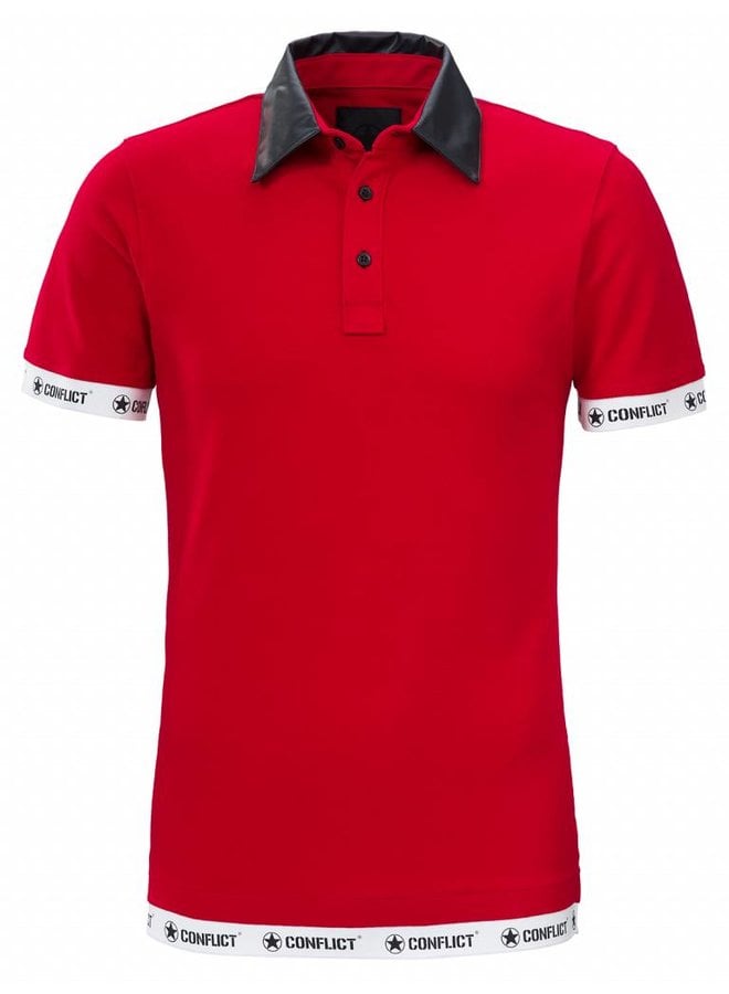 Conflict Polo Leder rot