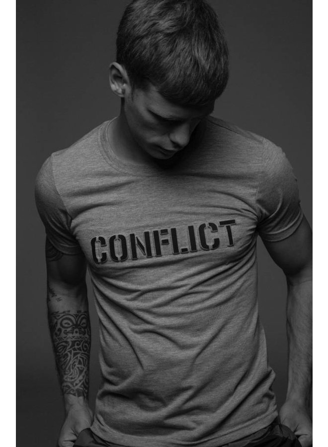 Conflict T-Shirt 3D Logo Grau