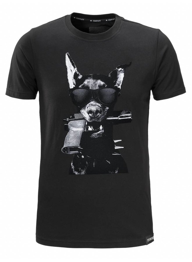 Conflict T-Shirt Dobermann Black