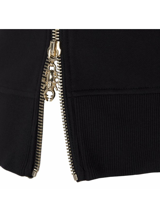 Conflict Pullover Golden Zip Black