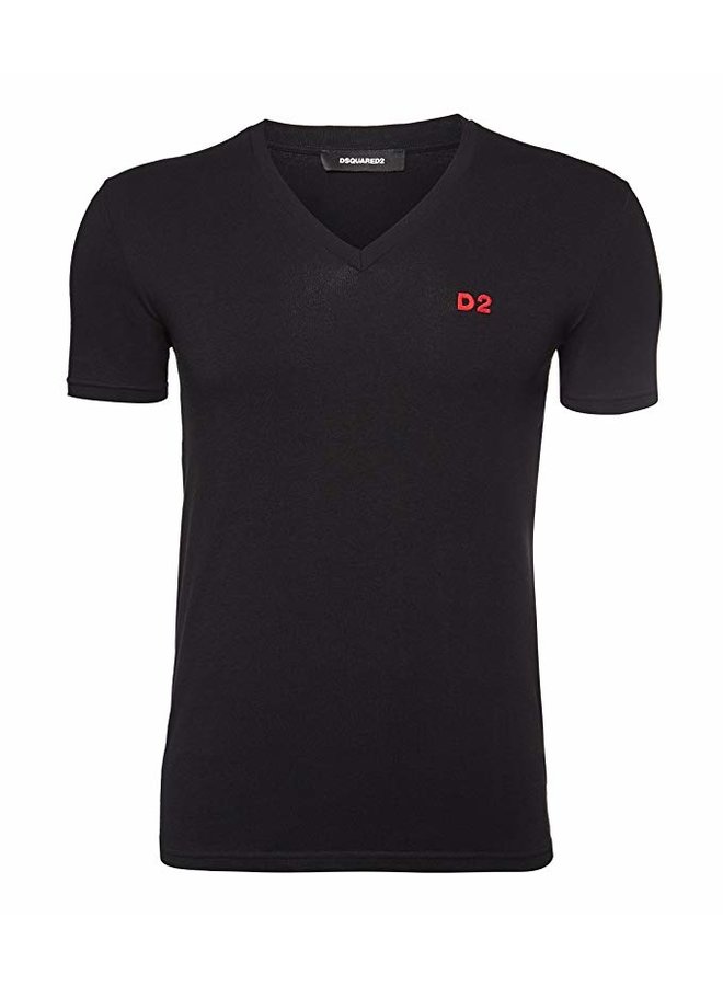 Dsquared2 T-Shirt D2 V-Neck Black