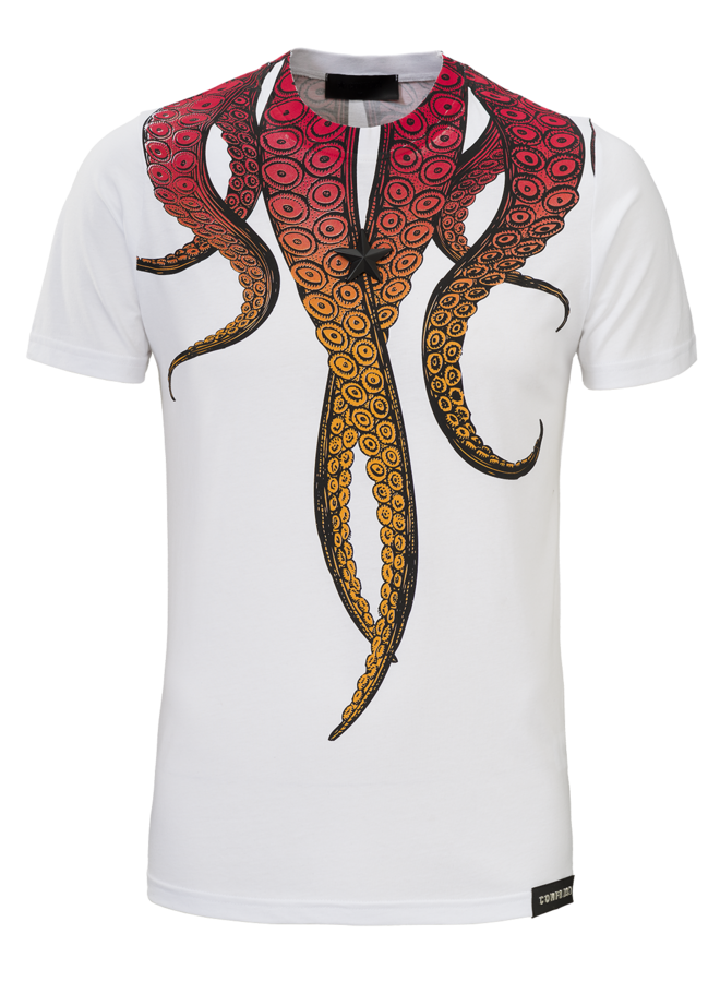 Conflict T-Shirt Octopus White